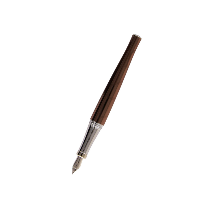 Cross Fountain Pen in Brown Giraffe with Chrome Trims — Cross fountain pen — precision nib writing instrument, at Cityluxe Singapore stationery store