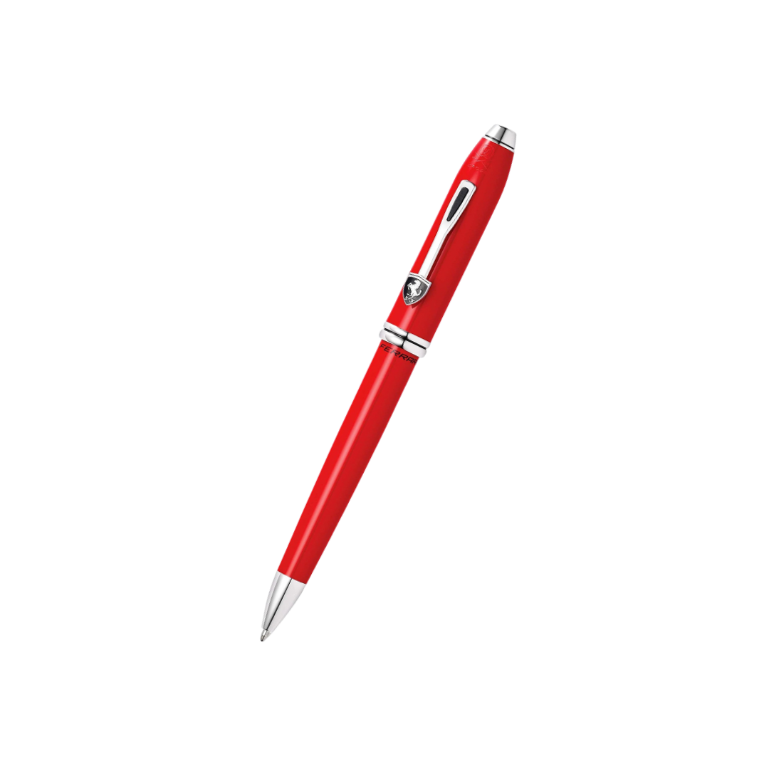Cross Ferrari Townsend Ballpoint Pen in Glossy Rosso Corsa Red Lacquer — Cross ballpoint pen — reliable smooth-writing everyday pen, at Cityluxe Singapore