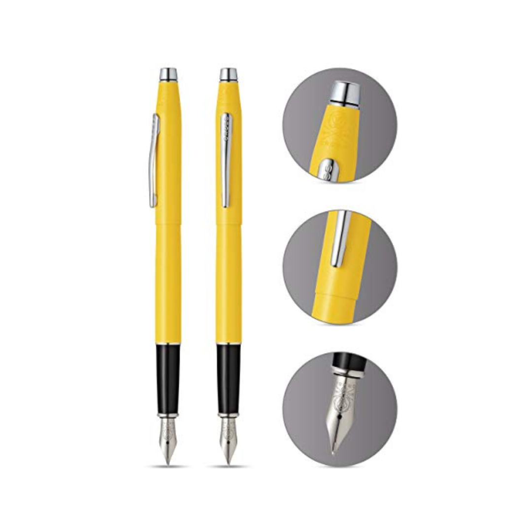 Cross Classic Century Fountain Pen in Sunrise Yellow — Cross fountain pen — precision nib writing instrument, at Cityluxe Singapore stationery store
