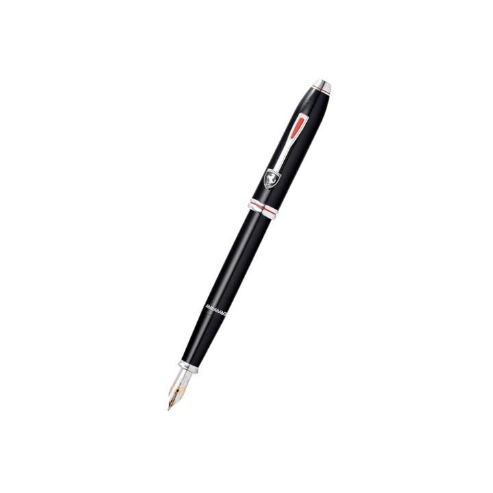 Cross Ferrari Townsend Fountain Pen in Glossy Black Lacquer — Cross fountain pen — precision nib writing instrument, at Cityluxe Singapore stationery store