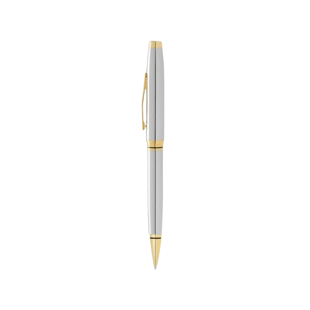 Cross Coventry Polished Chrome with Gold-Tone Ballpoint Pen — Cross ballpoint pen — reliable smooth-writing everyday pen, at Cityluxe Singapore