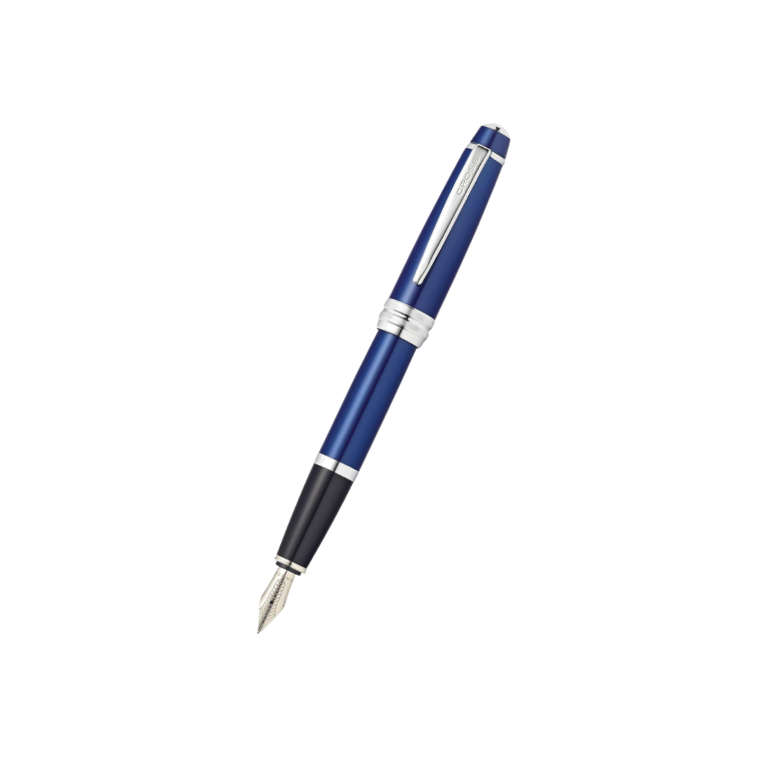 Cross Bailey Fountain Pen in Blue Lacquer (Medium) — Cross fountain pen — precision nib writing instrument, at Cityluxe Singapore stationery store