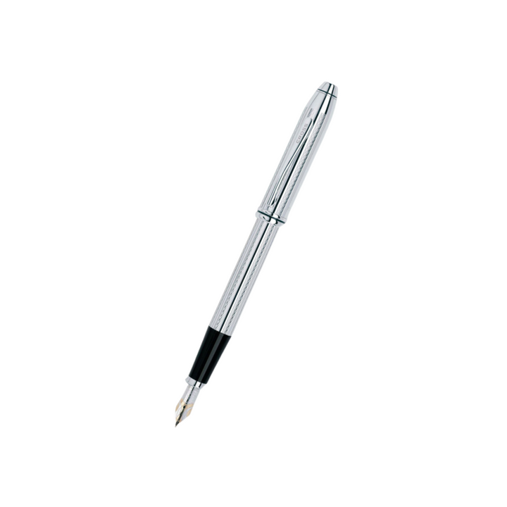 Cross Townsend Fountain Pen in Platinum — Cross fountain pen — precision nib writing instrument, at Cityluxe Singapore stationery store
