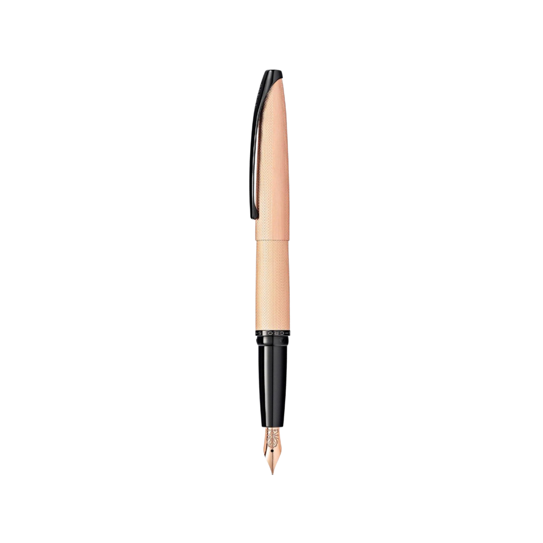 Cross ATX Brushed Rose Gold Fountain Pen — Cross fountain pen — precision nib writing instrument, at Cityluxe Singapore stationery store