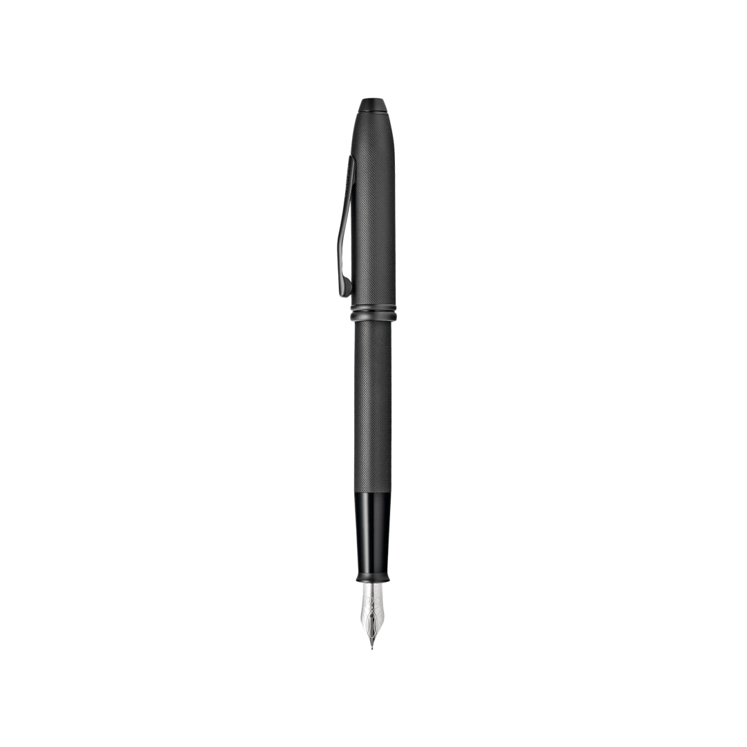 Cross Townsend Black PVD Micro-knurl Fountain Pen — Cross fountain pen — precision nib writing instrument, at Cityluxe Singapore stationery store