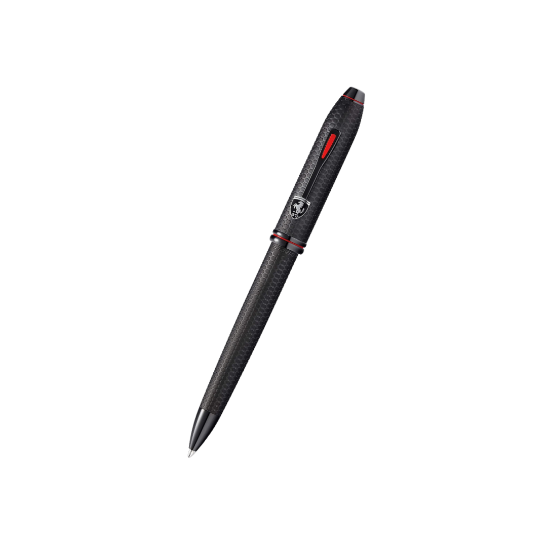 Cross Ferrari Townsend Ballpoint Pen in Brushed Black Etched Honeycomb — Cross ballpoint pen — reliable smooth-writing everyday pen, at Cityluxe Singapore