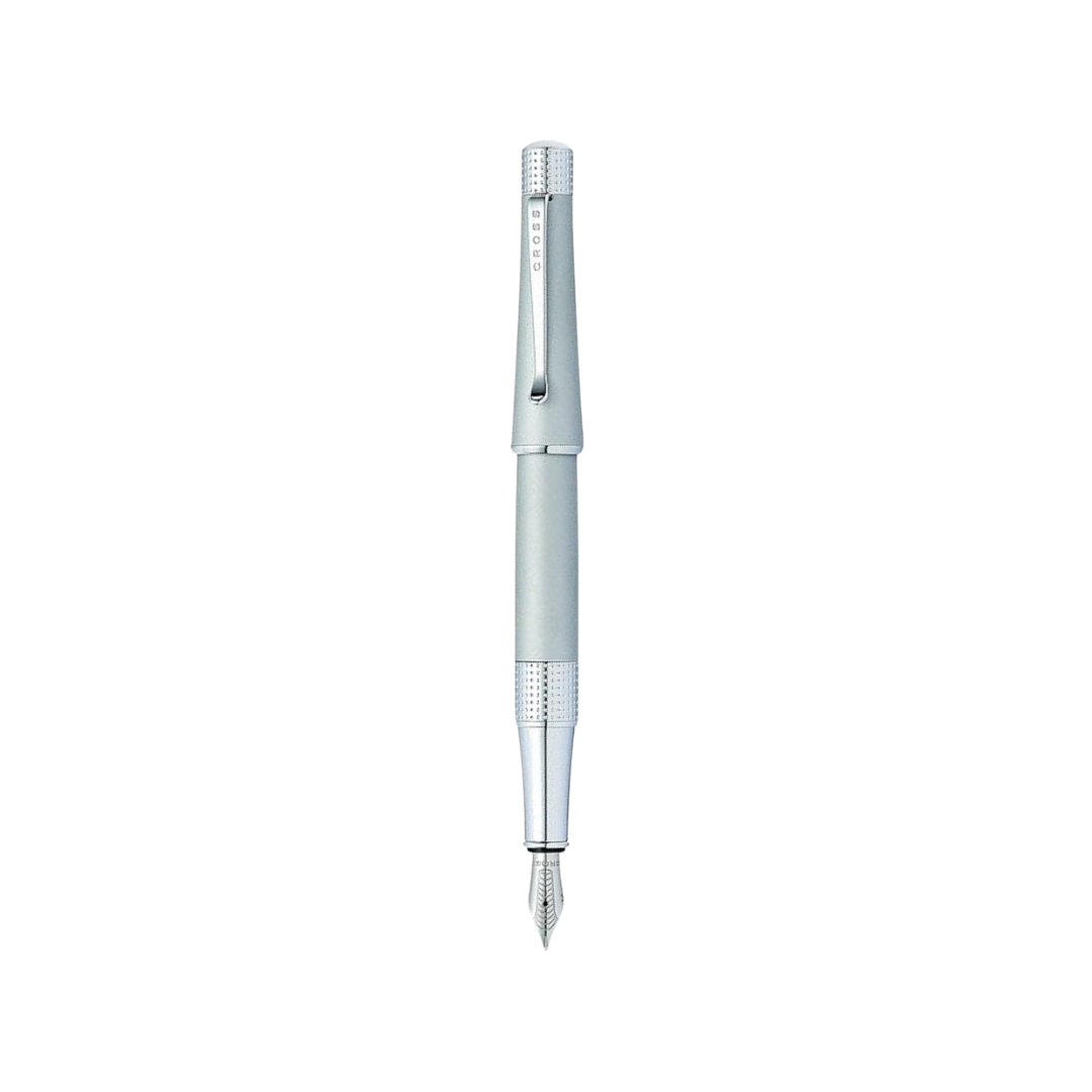 Cross Beverly Fountain Pen in Satin Chrome — Cross fountain pen — precision nib writing instrument, at Cityluxe Singapore stationery store