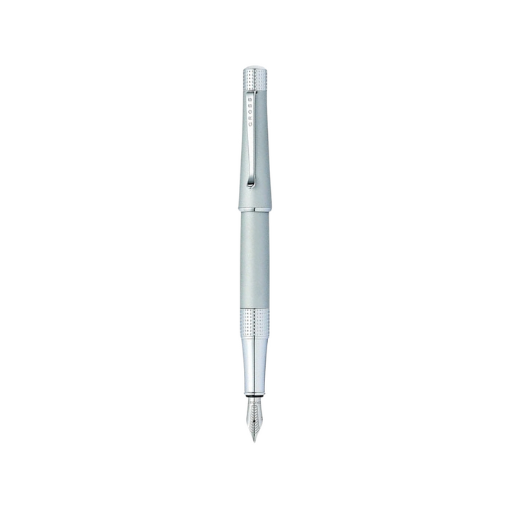 Cross Beverly Fountain Pen in Satin Chrome — Cross fountain pen — precision nib writing instrument, at Cityluxe Singapore stationery store