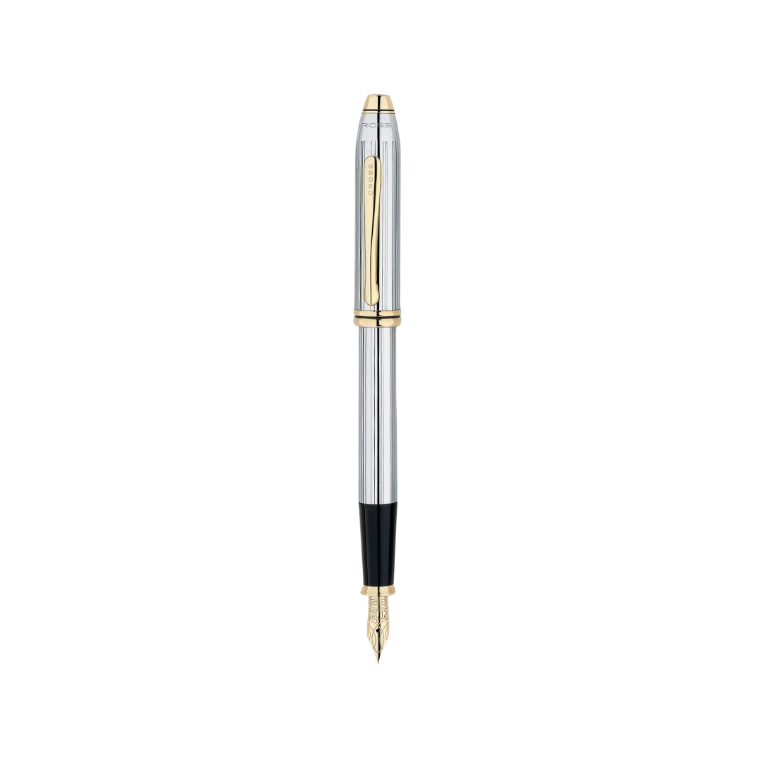 Cross Townsend Medalist Chrome Fountain Pen — Cross fountain pen — precision nib writing instrument, at Cityluxe Singapore stationery store