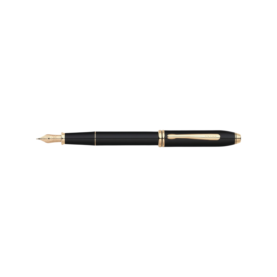 Cross Townsend Classic Black Lacquer Fountain Pen — Cross fountain pen — precision nib writing instrument, at Cityluxe Singapore stationery store