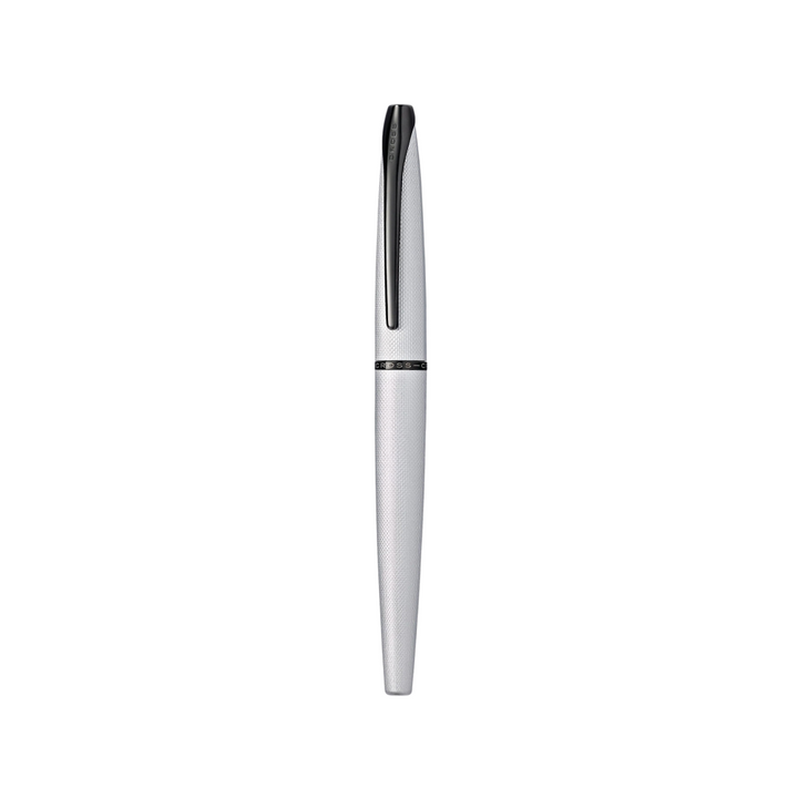 Cross ATX Brushed Chrome Rollerball Pen — Cross rollerball pen — fluid gel ink writing instrument, at Cityluxe Singapore