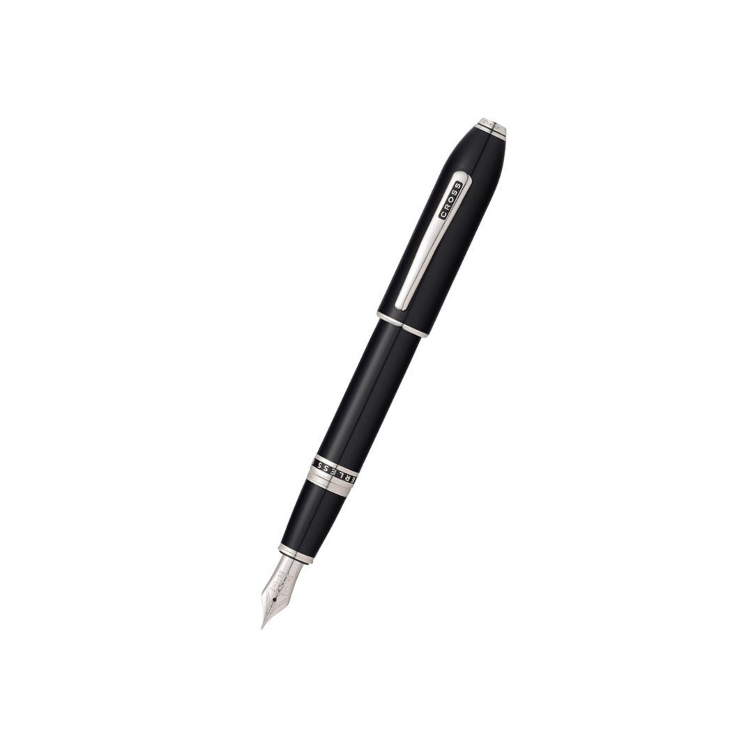 Cross Peerless 125 Obsidian Black Lacquer Fountain Pen — Cross fountain pen — precision nib writing instrument, at Cityluxe Singapore stationery store