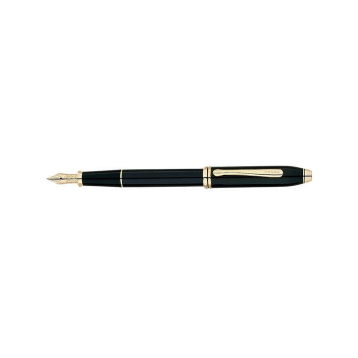 Cross Townsend Fountain Pen - Black Lacquer with 23K Gold Trims