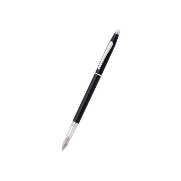 Cross Classic Century Fountain Pen in Black Lacquer — Cross fountain pen — precision nib writing instrument, at Cityluxe Singapore stationery store