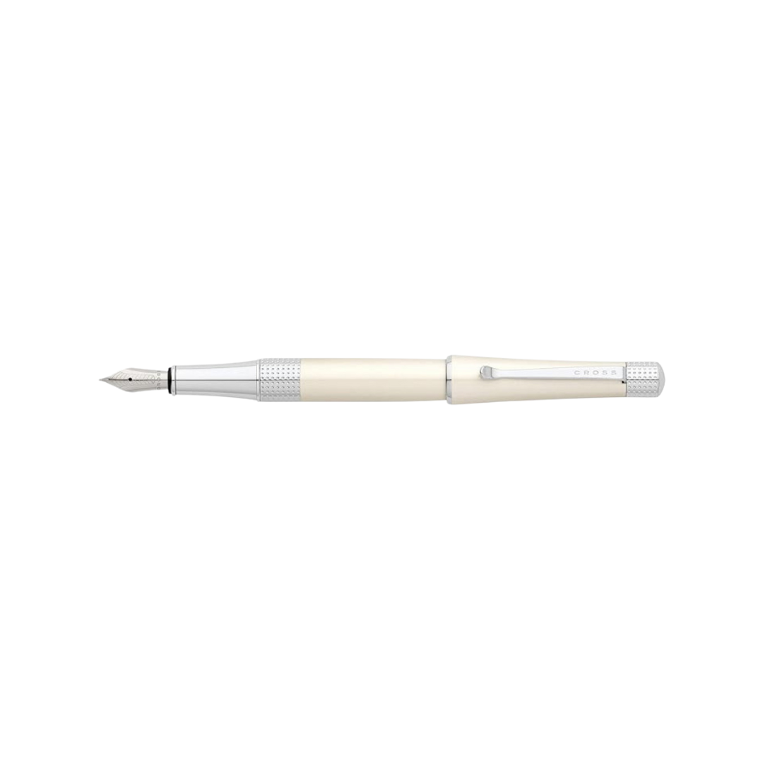 Cross Beverly Fountain Pen in White Lacquer — Cross fountain pen — precision nib writing instrument, at Cityluxe Singapore stationery store