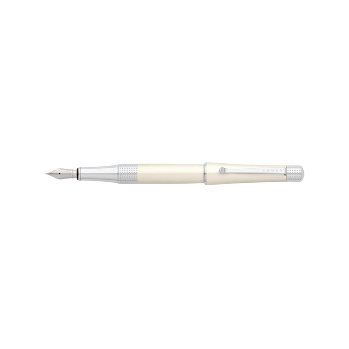 Cross Beverly Fountain Pen in White Lacquer — Cross fountain pen — precision nib writing instrument, at Cityluxe Singapore stationery store