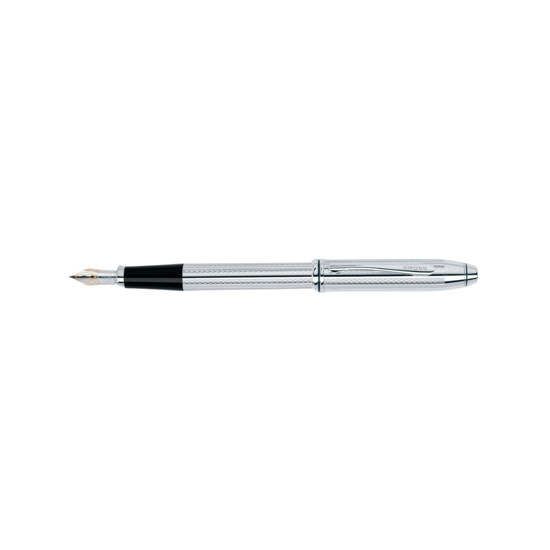 Cross Townsend Fountain Pen in Platinum — Cross fountain pen — precision nib writing instrument, at Cityluxe Singapore stationery store