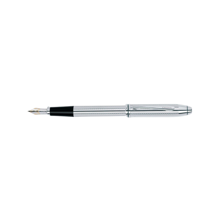 Cross Townsend Fountain Pen in Platinum — Cross fountain pen — precision nib writing instrument, at Cityluxe Singapore stationery store