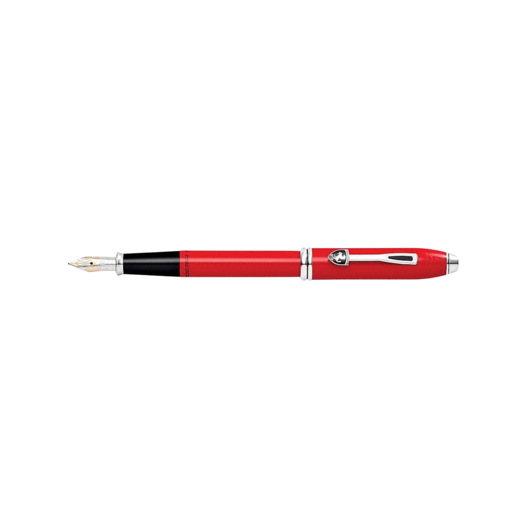 Cross Ferrari Townsend Fountain Pen in Glossy Corsa Red Lacquer — Cross fountain pen — precision nib writing instrument, at Cityluxe Singapore stationery store