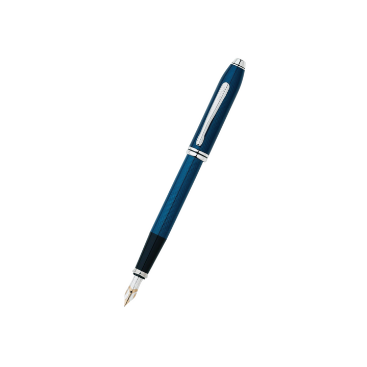 Cross Townsend Quartz Blue Fountain Pen (18k Rhodium Plated Nib)