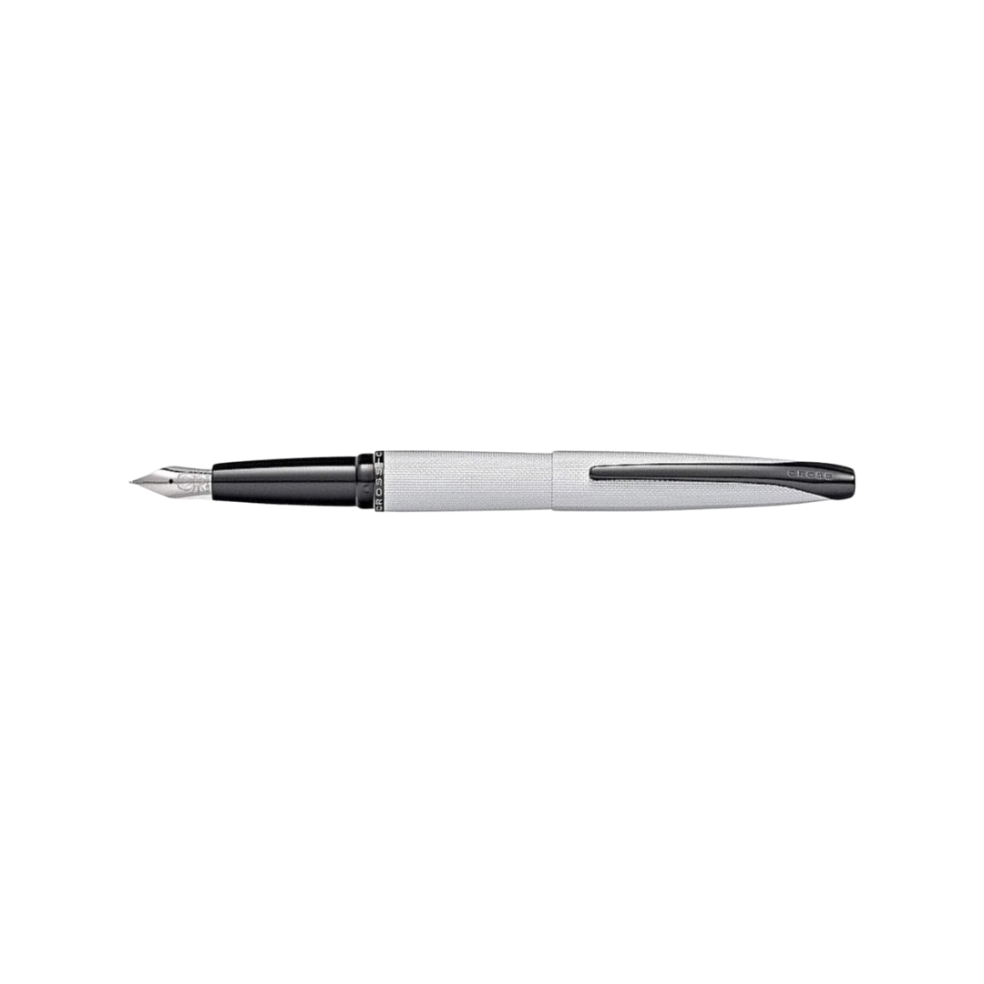 Cross ATX Fountain Pen in Brushed Chrome — Cross fountain pen — precision nib writing instrument, at Cityluxe Singapore stationery store