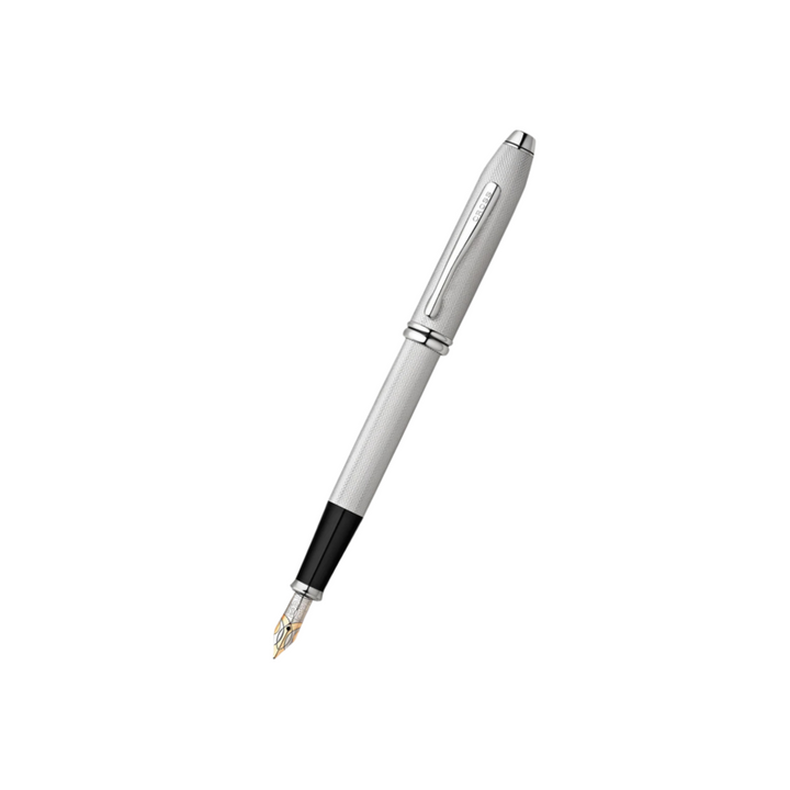 Cross Townsend Fountain Pen in Brushed Platinum — Cross fountain pen — precision nib writing instrument, at Cityluxe Singapore stationery store