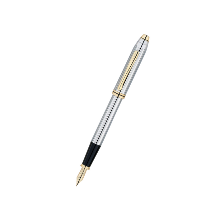 Cross Townsend Medalist Chrome Fountain Pen — Cross fountain pen — precision nib writing instrument, at Cityluxe Singapore stationery store