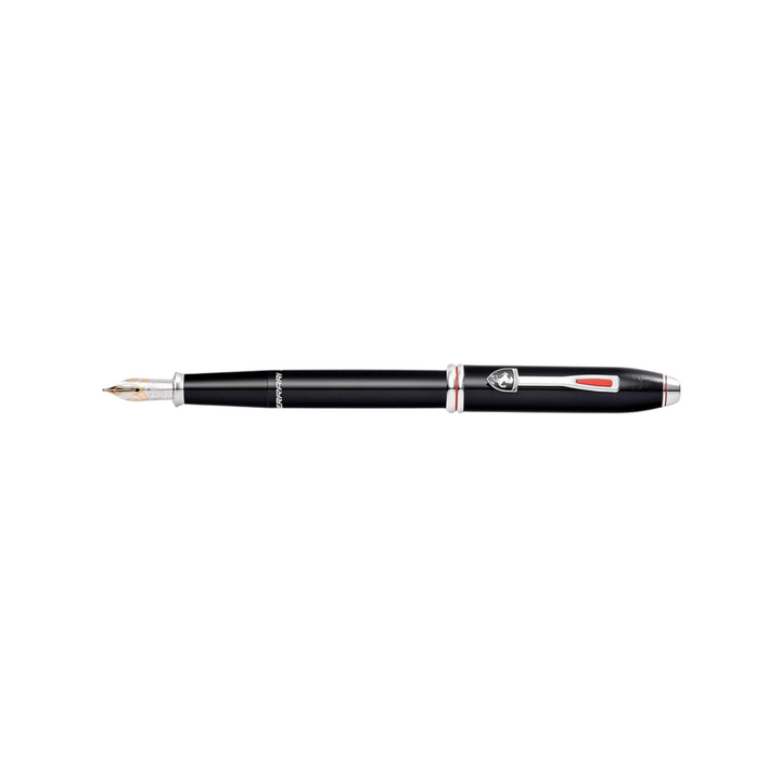 Cross Ferrari Townsend Fountain Pen in Glossy Black Lacquer — Cross fountain pen — precision nib writing instrument, at Cityluxe Singapore stationery store