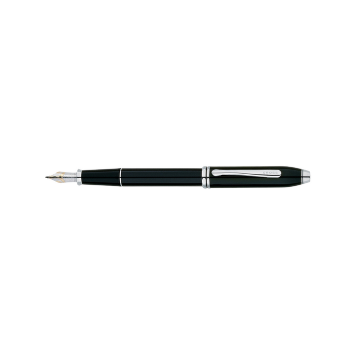 Cross Townsend Black Lacquer Fountain Pen (18k Rhodium Plated Nib)