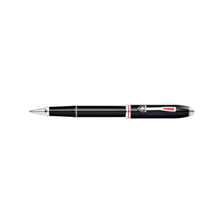 Cross Ferrari Townsend Rollerball Pen in Glossy Black Lacquer — Cross rollerball pen — fluid gel ink writing instrument, at Cityluxe Singapore