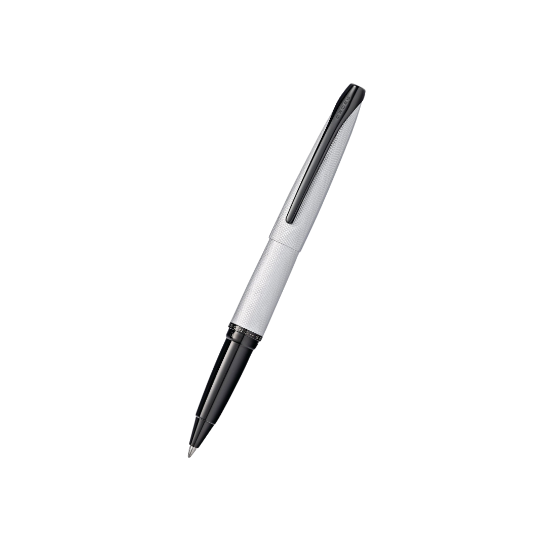 Cross ATX Brushed Chrome Rollerball Pen — Cross rollerball pen — fluid gel ink writing instrument, at Cityluxe Singapore