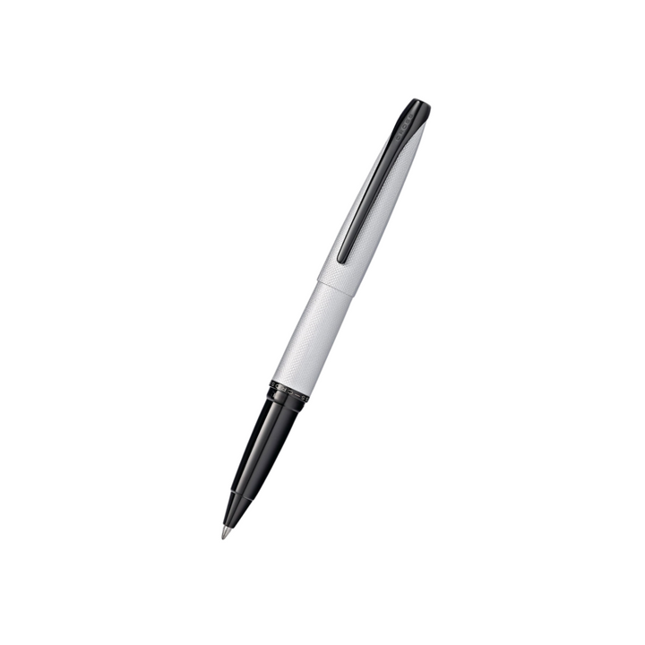 Cross ATX Brushed Chrome Rollerball Pen — Cross rollerball pen — fluid gel ink writing instrument, at Cityluxe Singapore