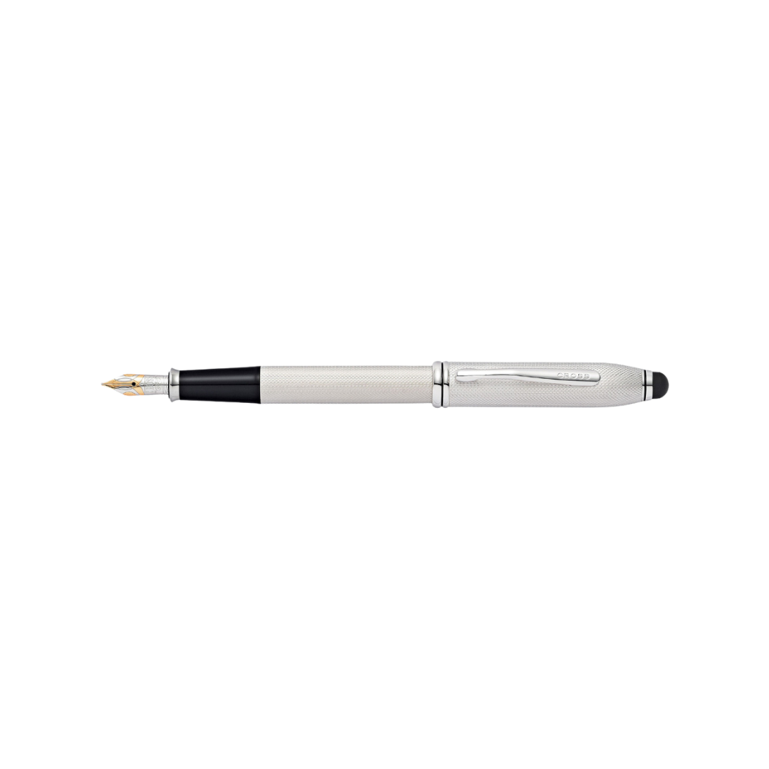 Cross Townsend Fountain Pen in Brushed Platinum — Cross fountain pen — precision nib writing instrument, at Cityluxe Singapore stationery store