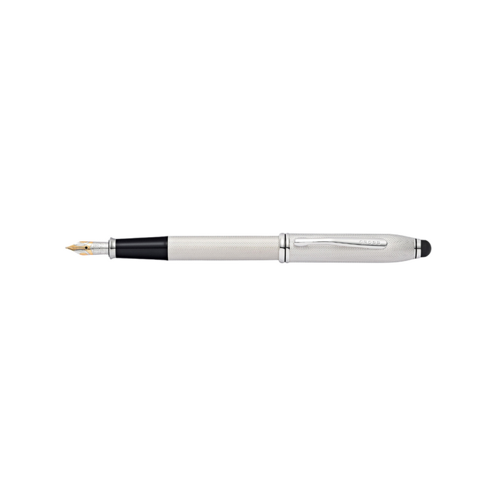 Cross Townsend Fountain Pen in Brushed Platinum — Cross fountain pen — precision nib writing instrument, at Cityluxe Singapore stationery store