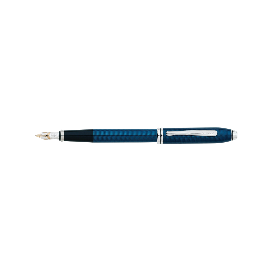 Cross Townsend Quartz Blue Fountain Pen (18k Rhodium Plated Nib)