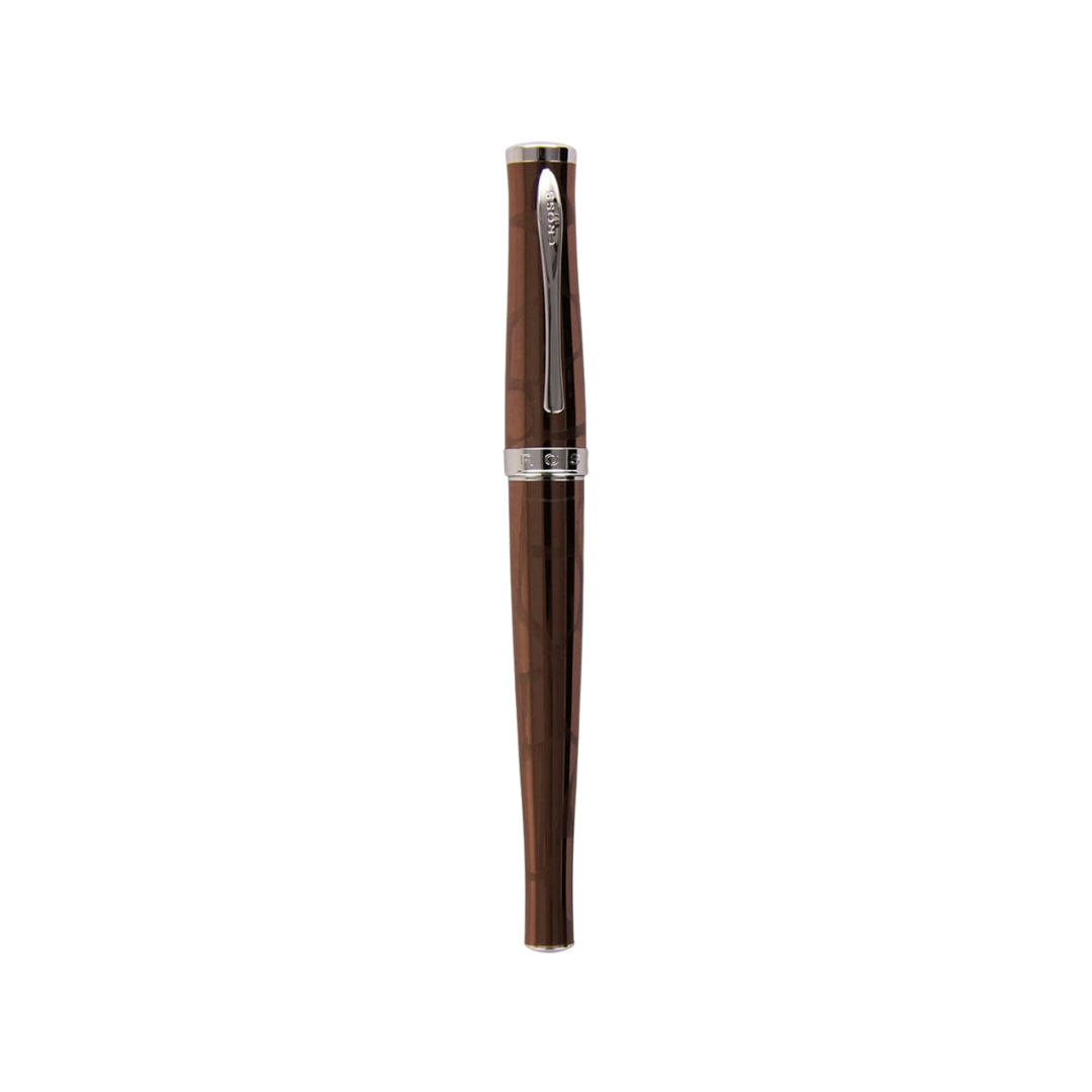 Cross Fountain Pen in Brown Giraffe with Chrome Trims — Cross fountain pen — precision nib writing instrument, at Cityluxe Singapore stationery store