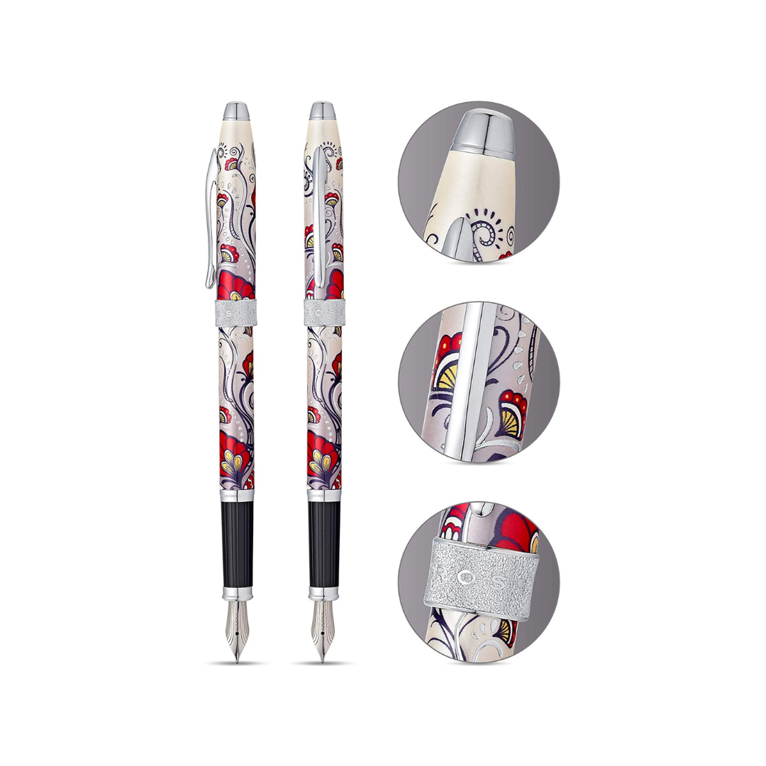 Cross Botanica Red Hummingbird Vine Fountain Pen — Cross fountain pen — precision nib writing instrument, at Cityluxe Singapore stationery store