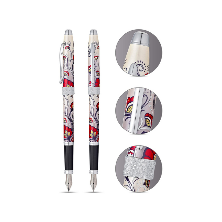 Cross Botanica Red Hummingbird Vine Fountain Pen — Cross fountain pen — precision nib writing instrument, at Cityluxe Singapore stationery store