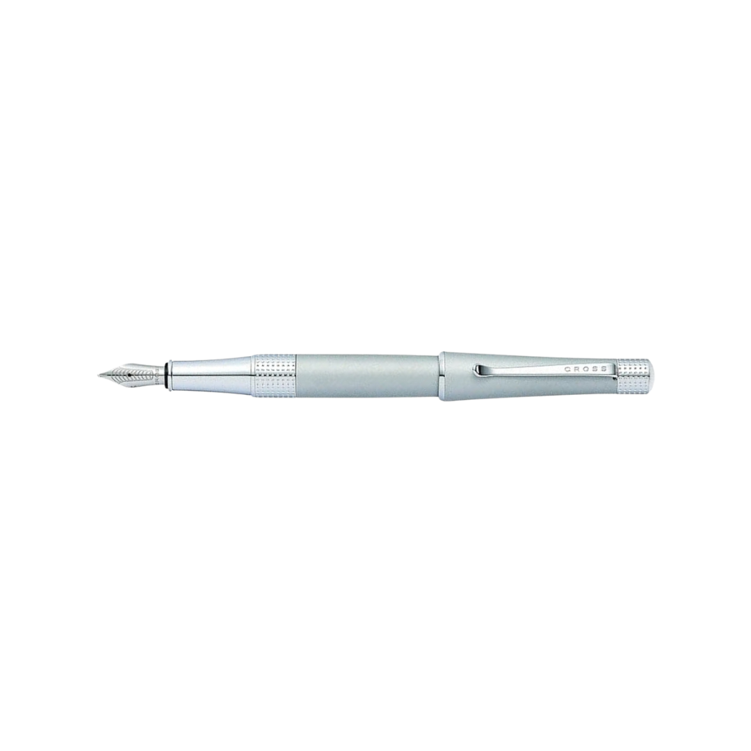 Cross Beverly Fountain Pen in Satin Chrome — Cross fountain pen — precision nib writing instrument, at Cityluxe Singapore stationery store