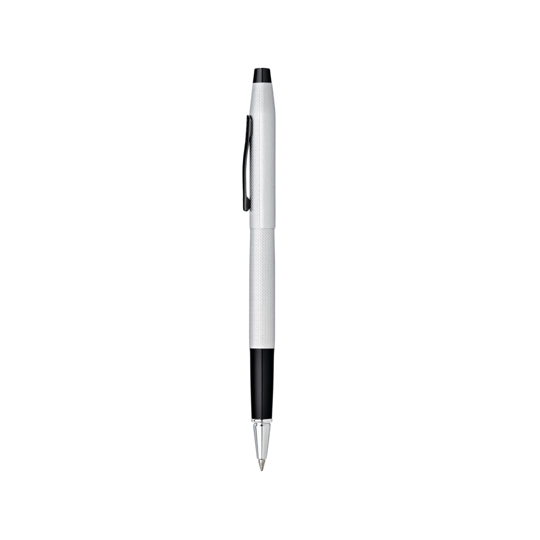 Classic Century Brushed Chrome Rollerball Pen — Cross rollerball pen — fluid gel ink writing instrument, at Cityluxe Singapore