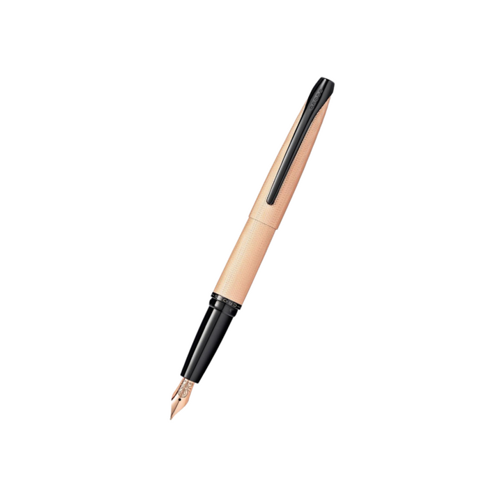 Cross ATX Brushed Rose Gold Fountain Pen — Cross fountain pen — precision nib writing instrument, at Cityluxe Singapore stationery store