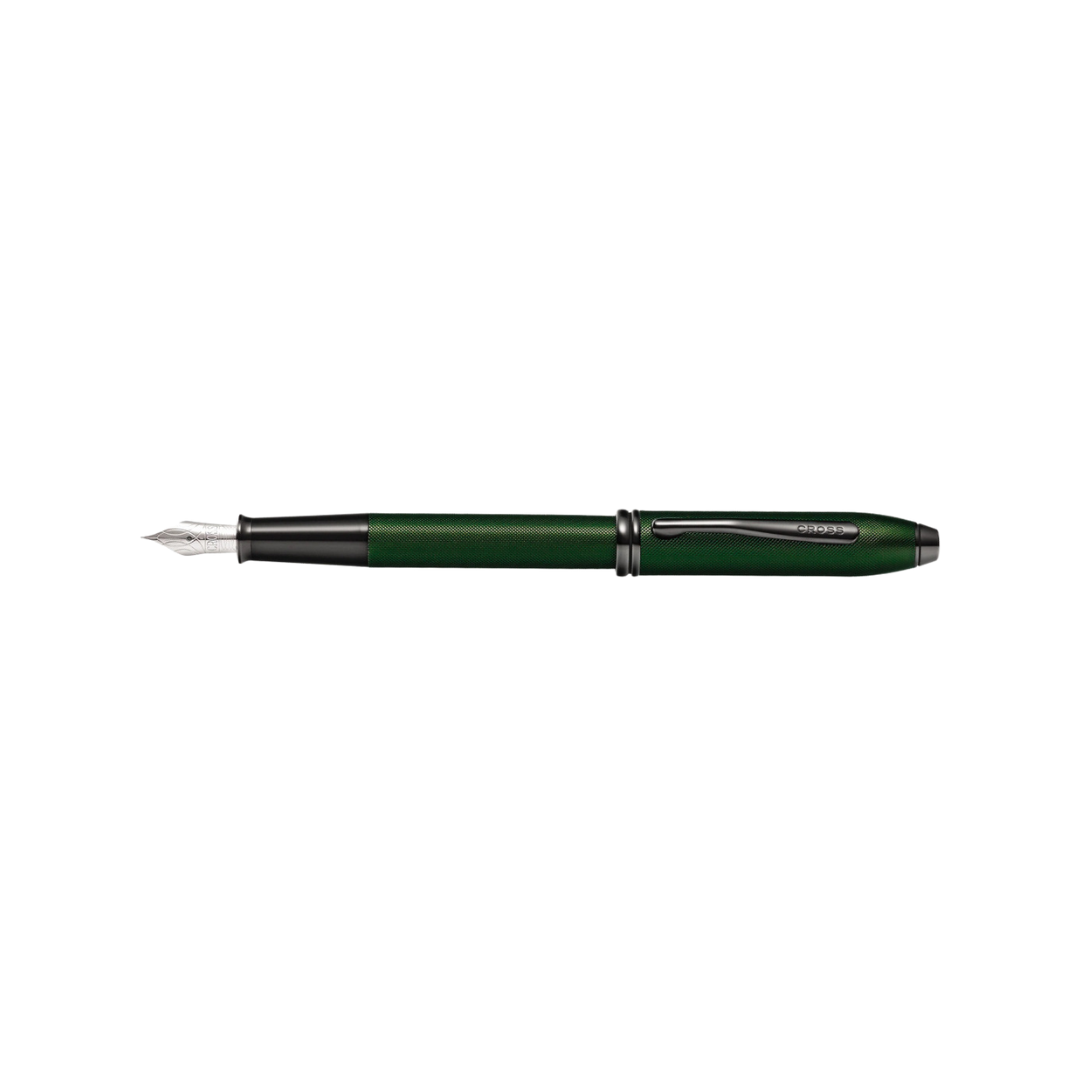 Cross Townsend Fountain Pen in Green Micro — Cross fountain pen — precision nib writing instrument, at Cityluxe Singapore stationery store