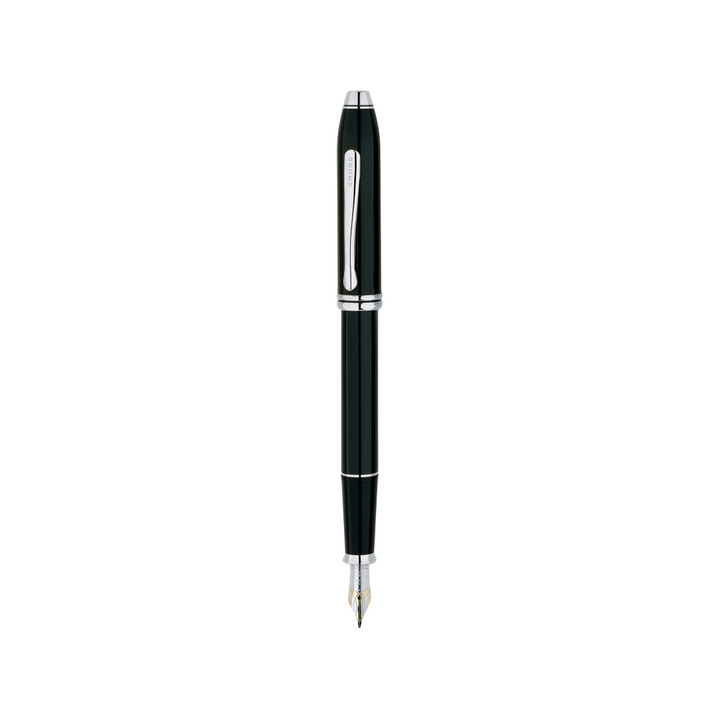 Cross Townsend Black Lacquer Fountain Pen (18k Rhodium Plated Nib)