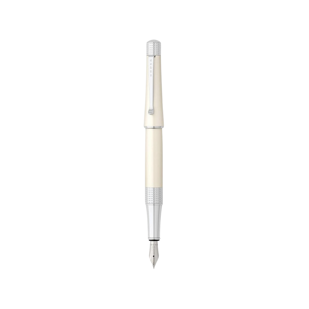 Cross Beverly Fountain Pen in White Lacquer — Cross fountain pen — precision nib writing instrument, at Cityluxe Singapore stationery store