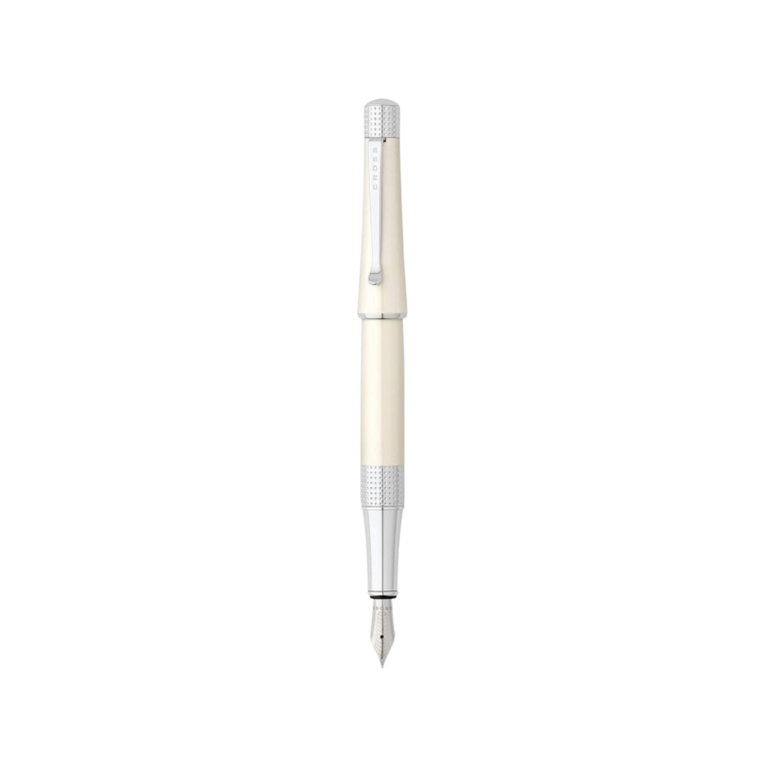 Cross Beverly Fountain Pen in White Lacquer — Cross fountain pen — precision nib writing instrument, at Cityluxe Singapore stationery store