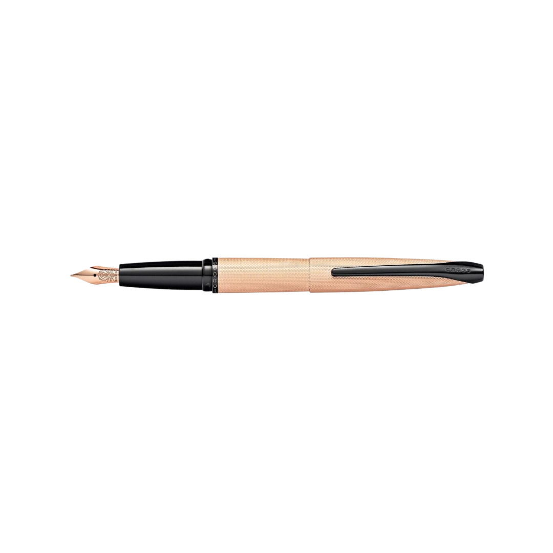Cross ATX Brushed Rose Gold Fountain Pen — Cross fountain pen — precision nib writing instrument, at Cityluxe Singapore stationery store