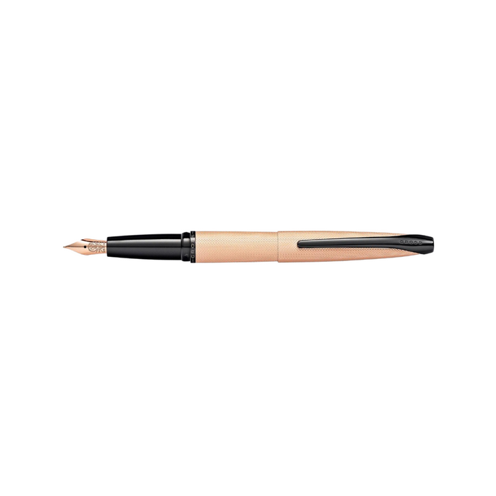 Cross ATX Brushed Rose Gold Fountain Pen — Cross fountain pen — precision nib writing instrument, at Cityluxe Singapore stationery store