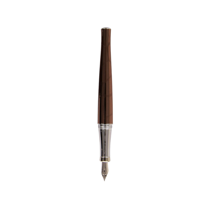 Cross Fountain Pen in Brown Giraffe with Chrome Trims — Cross fountain pen — precision nib writing instrument, at Cityluxe Singapore stationery store