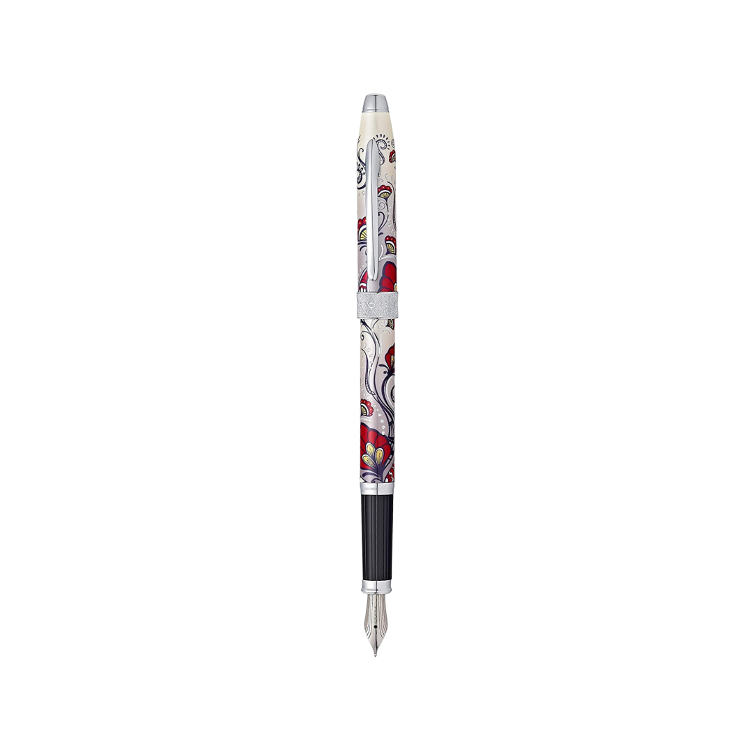 Cross Botanica Red Hummingbird Vine Fountain Pen — Cross fountain pen — precision nib writing instrument, at Cityluxe Singapore stationery store