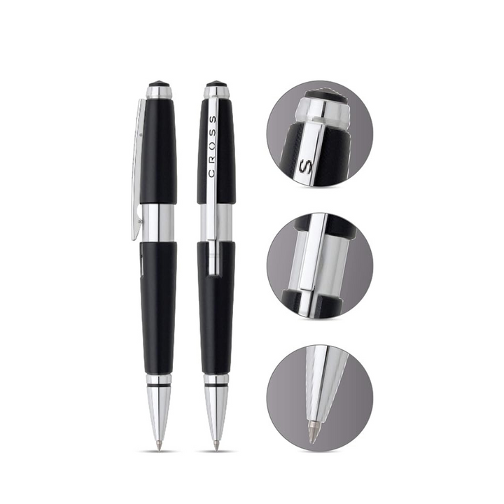 Cross Edge Rollerball Pen in Jet Black — Cross rollerball pen — fluid gel ink writing instrument, at Cityluxe Singapore